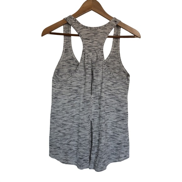 Lululemon Gray Space Dye Racerback Tank Top Open Back Split Detail Womens Small - Picture 5 of 8